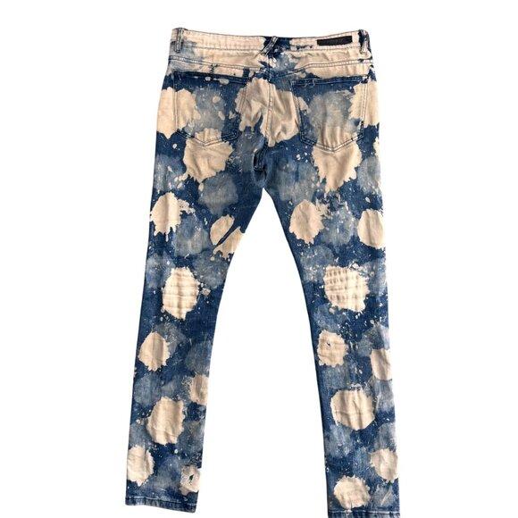 CJ Black Men Jeans 32x34 Skinny Acid Wash Patchwork Flex Stretch Moto Streetwear - Picture 8 of 8